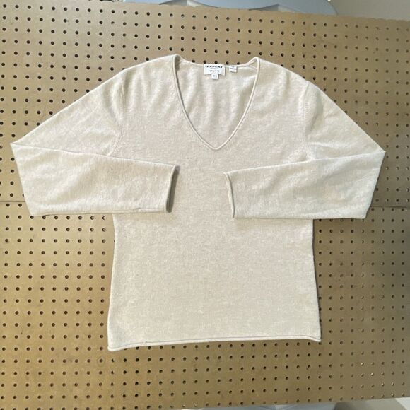 Repeat Brand Easy Knit 100% Pure Cashmere Sweater Jumper Beige 42/Large Women - Picture 2 of 9